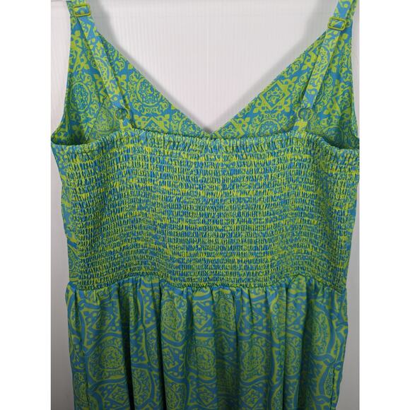 Gretchen Scott Fiesta Time Maxi Dress Sultan's Dining Room Turquoise Lime NEW M - Picture 11 of 12